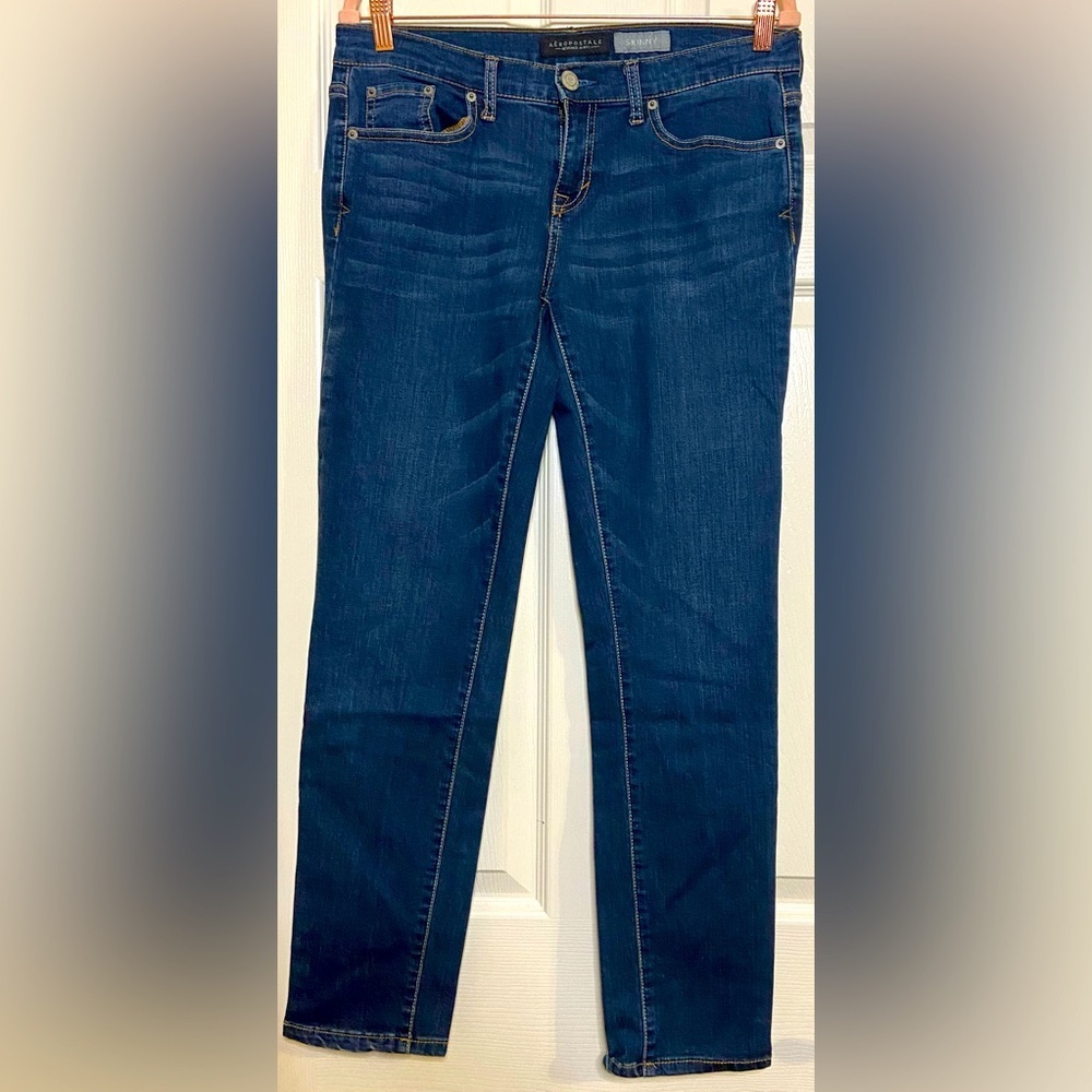 Aeropostale Women's Denim Blue Jeans SKINNY Size 10 Short